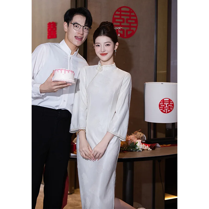 

Qipao 2025 New Chinese Style Improved Young Girl Dress Retro Long Sleeve Autumn Cheongsam Dress