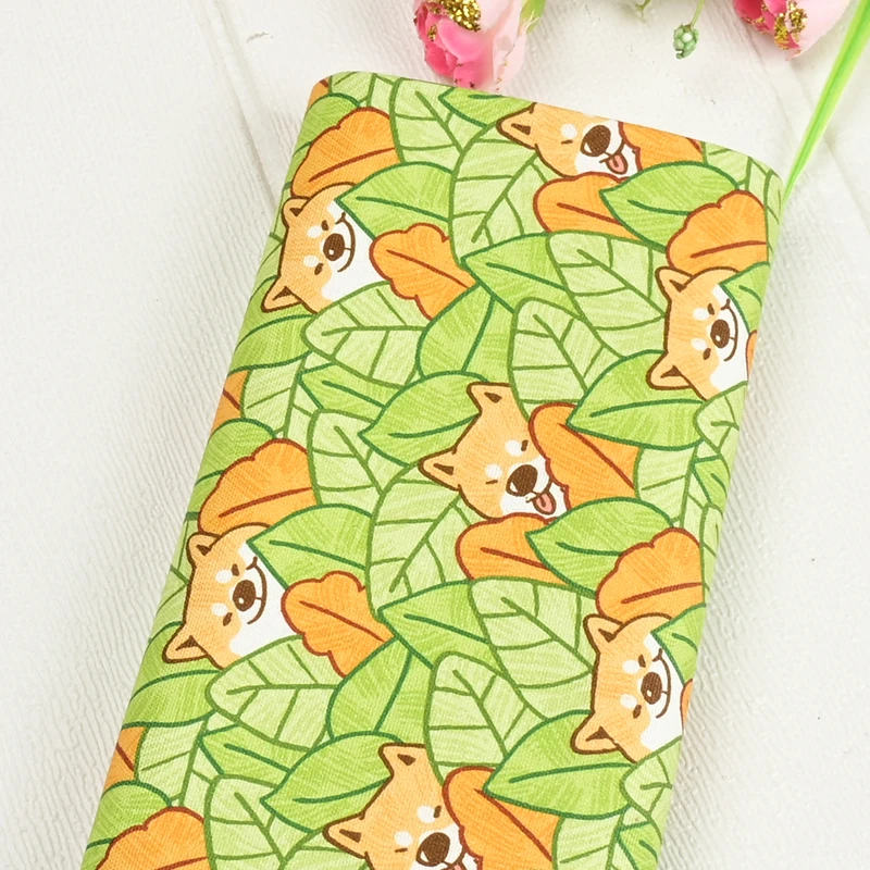 Thin Cotton Canvas Fabric By The Yard,Cartoon Animals Printed Canvas For Sewing Patchwork Clothes Dress Bags Quilting Material