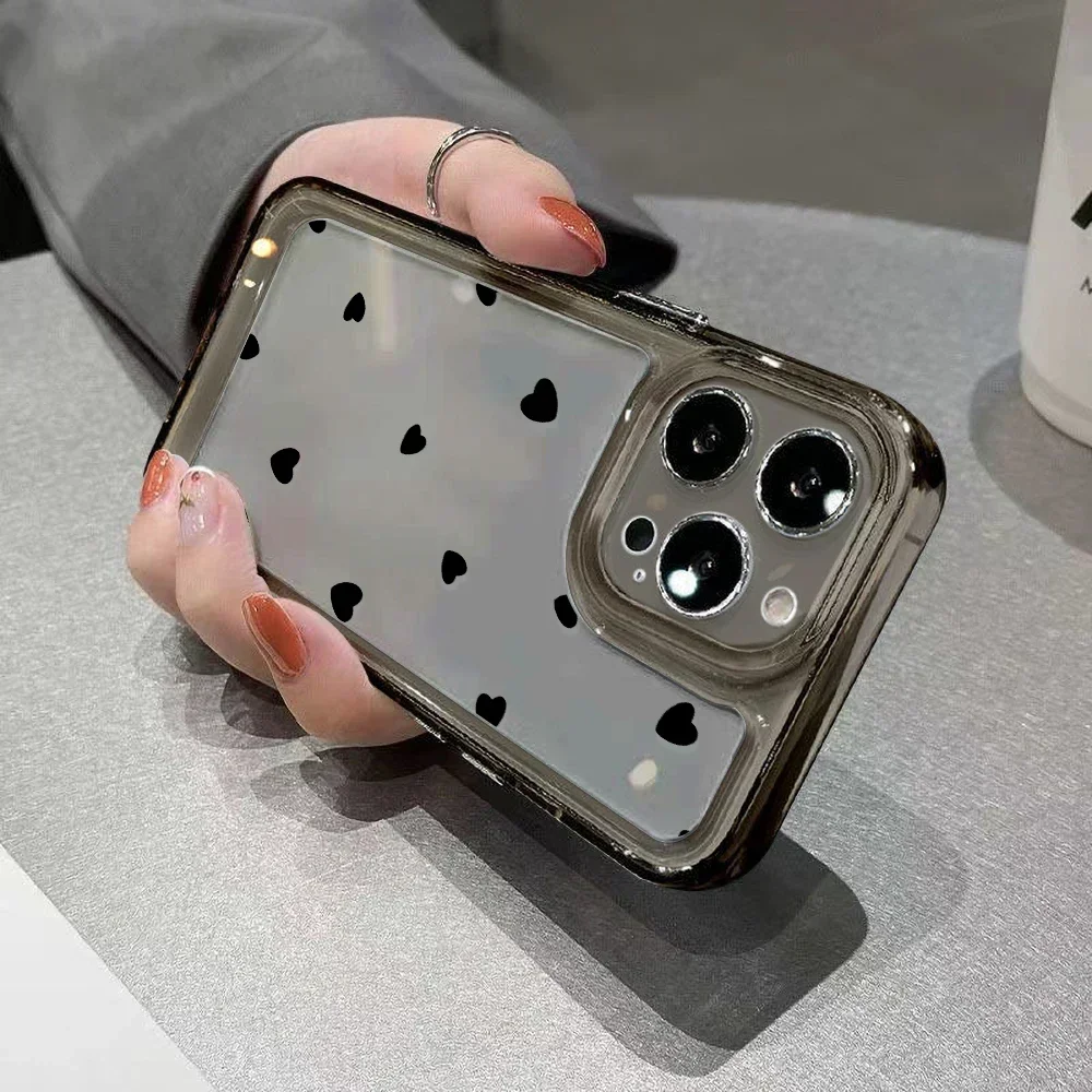 Love HeartสําหรับiPhone 14 Pro Max 15 11 13 12 XR X XS 7 8 Plus SE 2020 14Promax 13PromaxซิลิคอนFundasโปร่งใสครอบคลุม