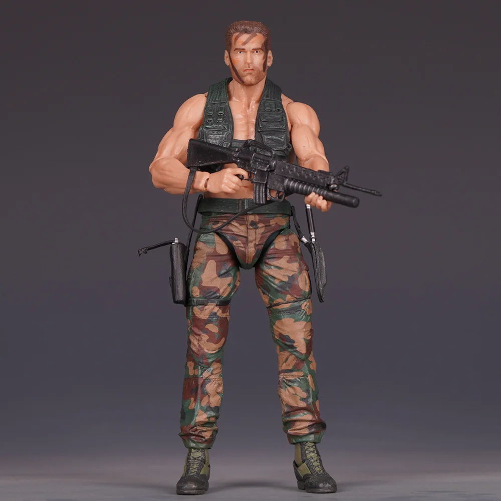

17-сантиметровая фигурка NECA Predator Dutch Arnold Schwarzenegger, аниме-модель ручной работы, украшение для рабочего стола, подарок
