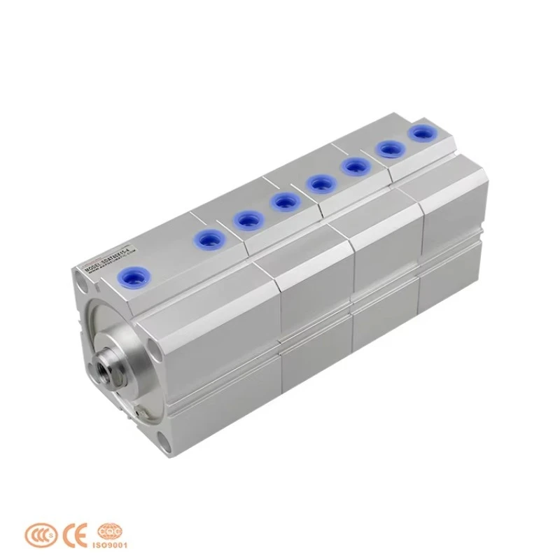 Duplex Type Multi Position Double Acting Aluminum Alloy Piston Pneumatic Air Boosting Booster Cylinder Magnet Ring
