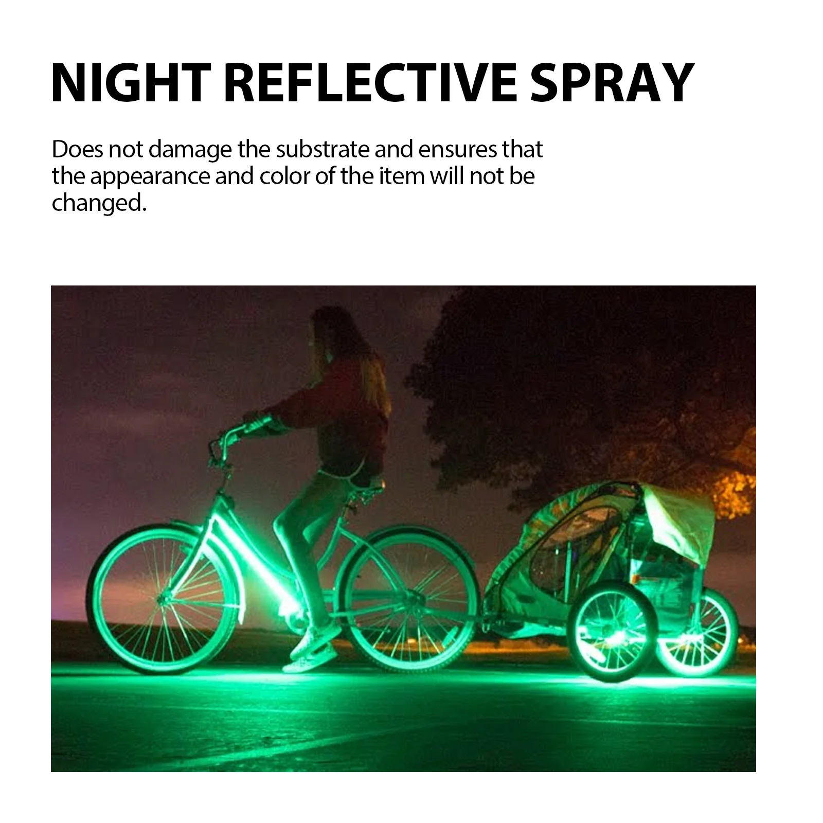 Nachtreflektierendes Spray für Fahrrad- und Wanderbekleidung Leuchtende Warnmarkierung Öko-Fluoreszierende Nacht-Sicherheits-Reflektorbeschichtung – Detail 6