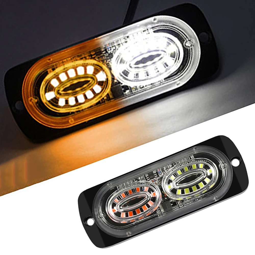 

24 LED Car Strobe Warning Light Side Marker Warning Signal 12/24V Emergency Side Lights LED Car Strobe Warning Light
