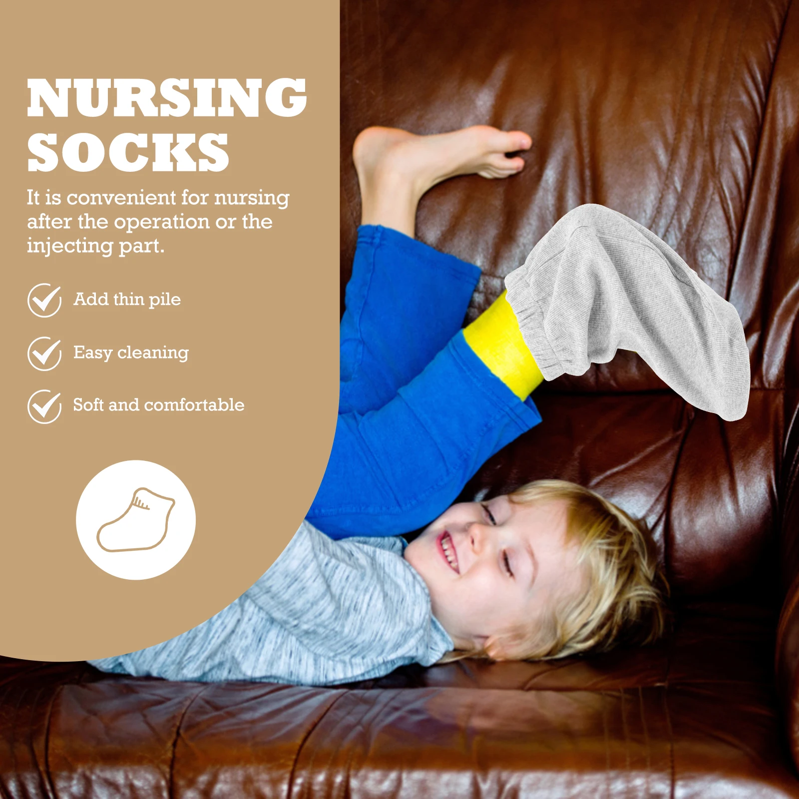 

Warm Gypsum Sock Cover Foot Caring Nursing Loose Sock Grey Single Piece Sleeve Ankle Injury Fracture Winter