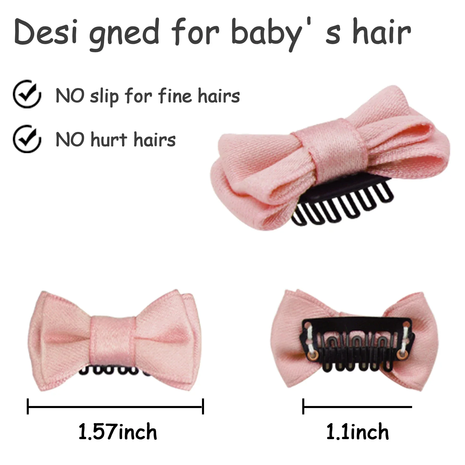 16Pcs Baby Girl Hair Clips Solid Style Barrettes for Kids Infant Hairbows hand sewn hair combs for Children hair accessories