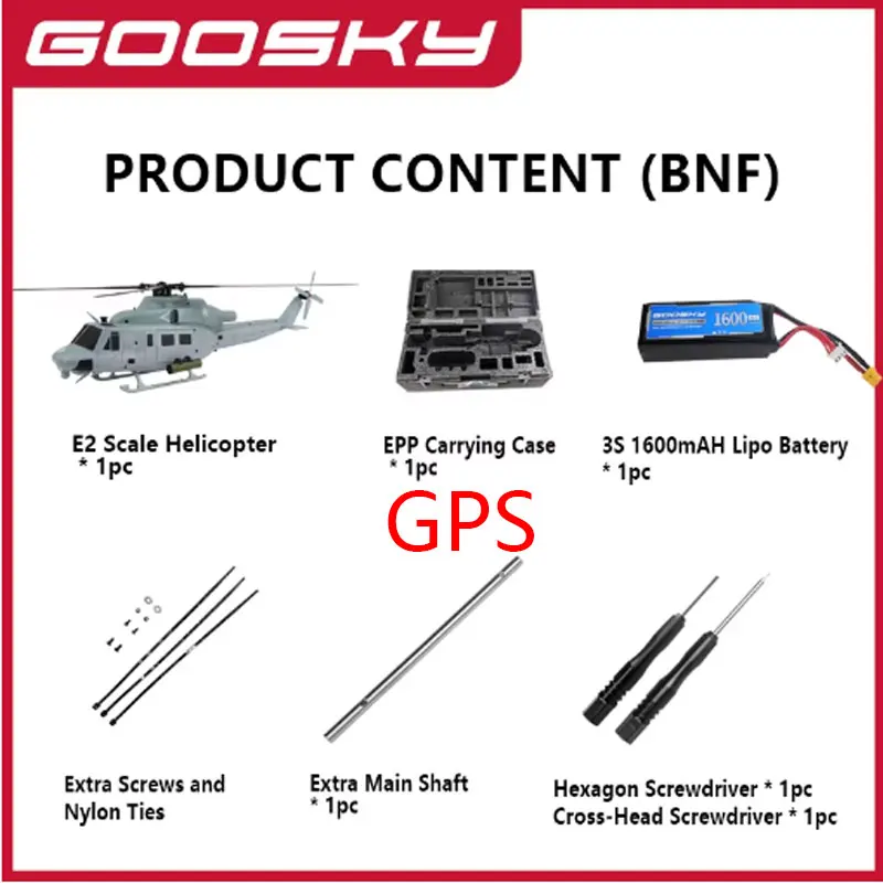

НОВЫЙ радиоуправляемый вертолет GOOSKY E2 1:35, масштаб UH-1Y, 2,4G, 6 каналов, двойной бесщеточный двигатель с прямым приводом BNF/RTF с системой управления полетом GPS