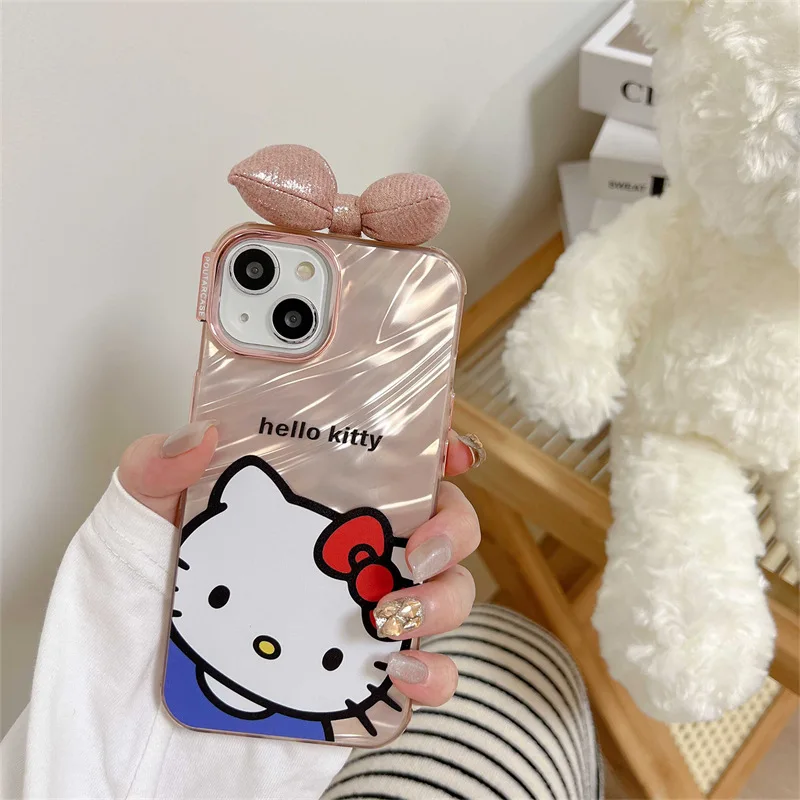 

Sanrio Kawaii Cell Phone Case Protector Hello Kittys Accessories Cute Anime Iphone14Promax121513 Anti-Fall Toys for Girls Gift