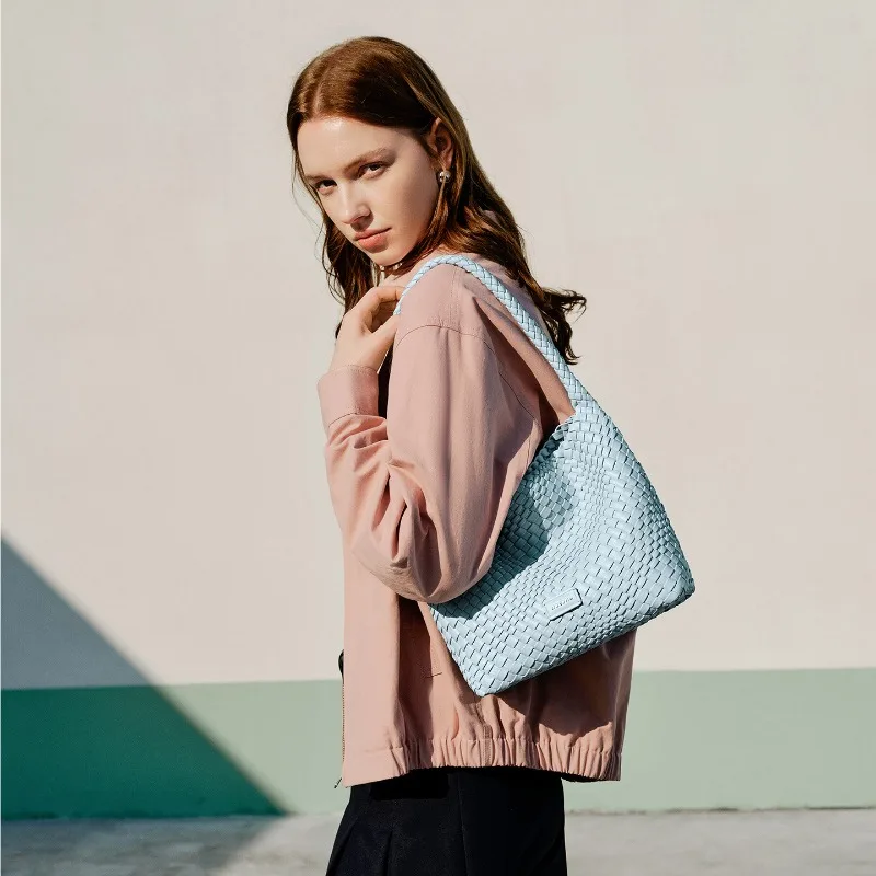 

NUCELLE woven mother and child bag 2026 new large-capacity commuter bucket tote bag shoulder handbag