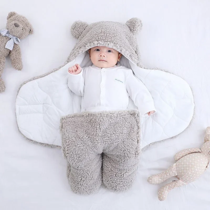 Soft Newborn Baby Wrap Blankets Baby Sleeping Bag Envelope For Newborn Sleepsack  Thicken Cocoon for Baby 0-9 Months