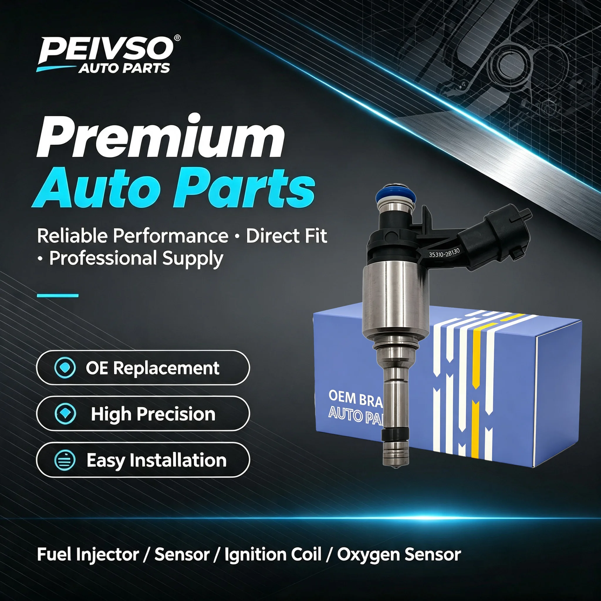 Fuel Injectors 35310-2B130 353102B130 0261500101 For HYUNDAI ACCENT KIA RIO VELOSTER KIA SOUL 2012~2017 1.6L L4 4Pcs