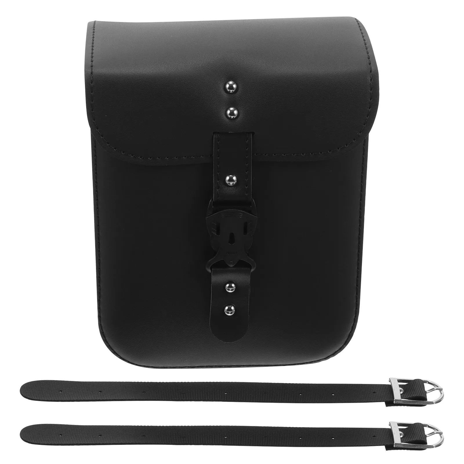 

Motorcycle Saddle Bag Black Retro Solid Synthetic Side Bag Organizer Tool Pouch Large Capacity Pannier Cycling Storage