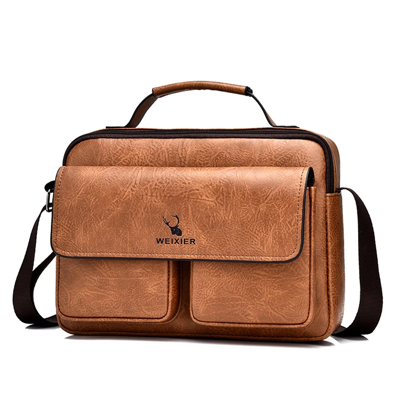 New Casual Men's Retro Messenger Bag with Waterproof Design, Large Capacity Laptop Briefcase for Office Work, Travel and School