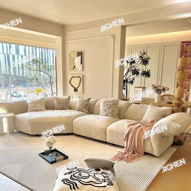 

JCX Petal sofa combination different arc leave-in corner Italian minimalist large apartment sofa chenille