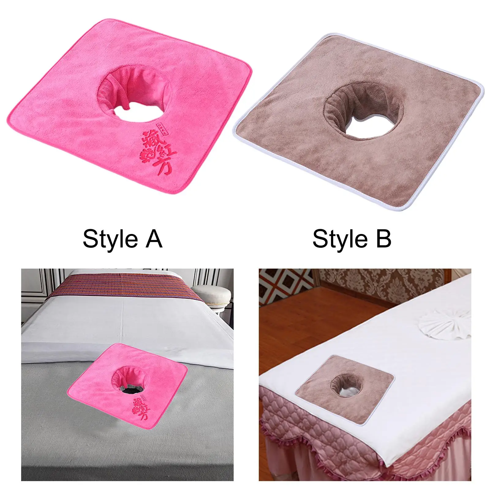 Salon Massage Table Towel Protector for Beauty Salon SPA Fiber Message Bed Cloth Steam Massage Towel Face Pillow Towel with Hole