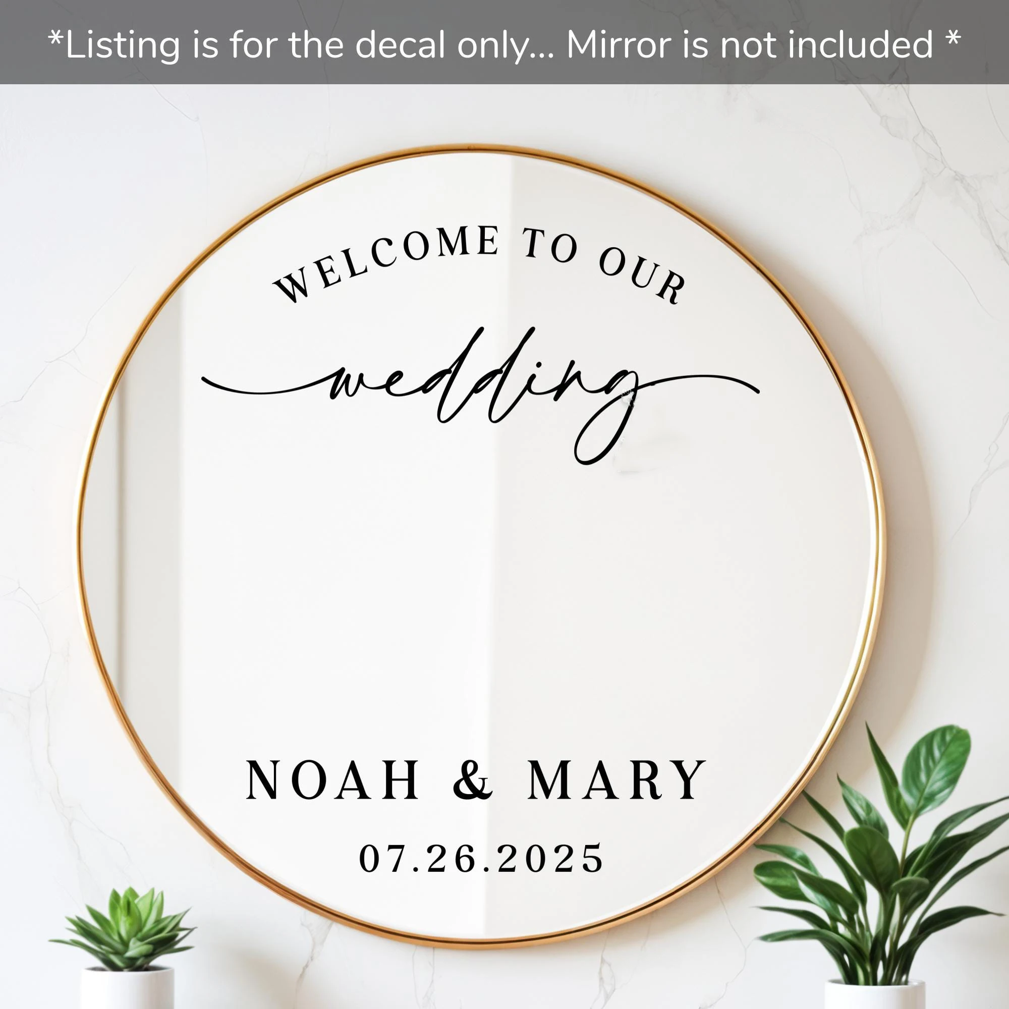 Welcome To Our Wedding Decal Personalized Wedding Mirror Sticker Elegant Vinyl Decal For Wedding Signs Mirror Reception Decor