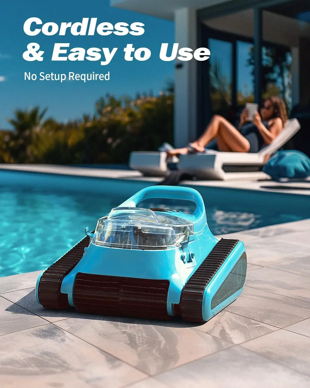 for Inground Pools: HISION Cordless Automatic Robotic Pool Cleaners for Swimming Pool Wall and Waterline Cleaning wi