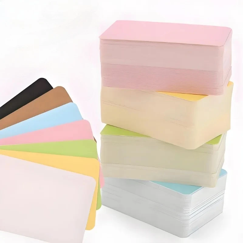 10/50/100 قطعة بطاقة ورق كرافت فارغة كلمة بطاقة مزدوجة الوجهين ملاحظة DIY بها بنفسك بطاقة رسالة ملونة بطاقة الكتابة التسمية المرجعية بطاقة التعلم