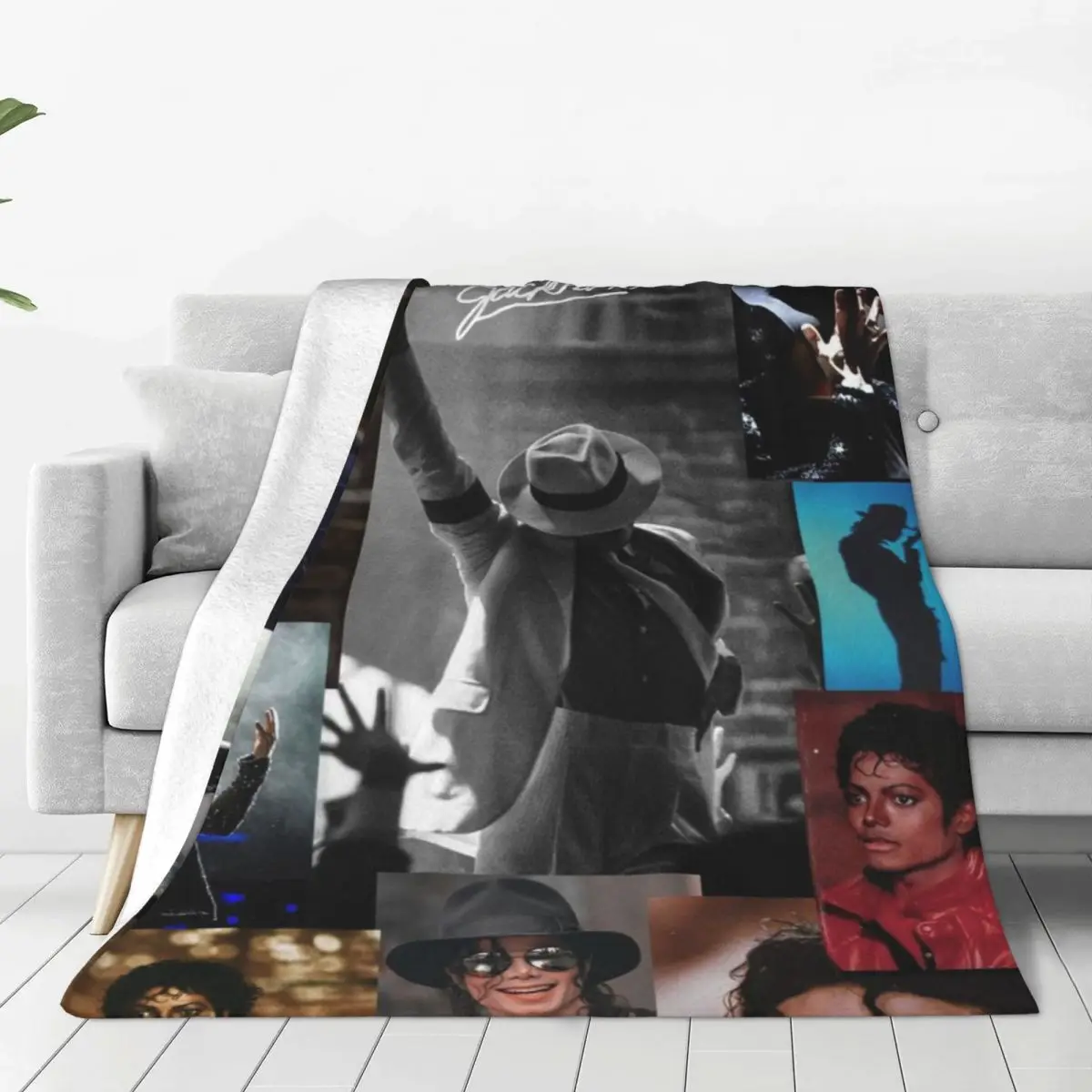 MJ M-Michael Jackson Blanket Flange Textile Decor Portable Super Soft Throw Blankets for Home Office Plush Thin Quilt