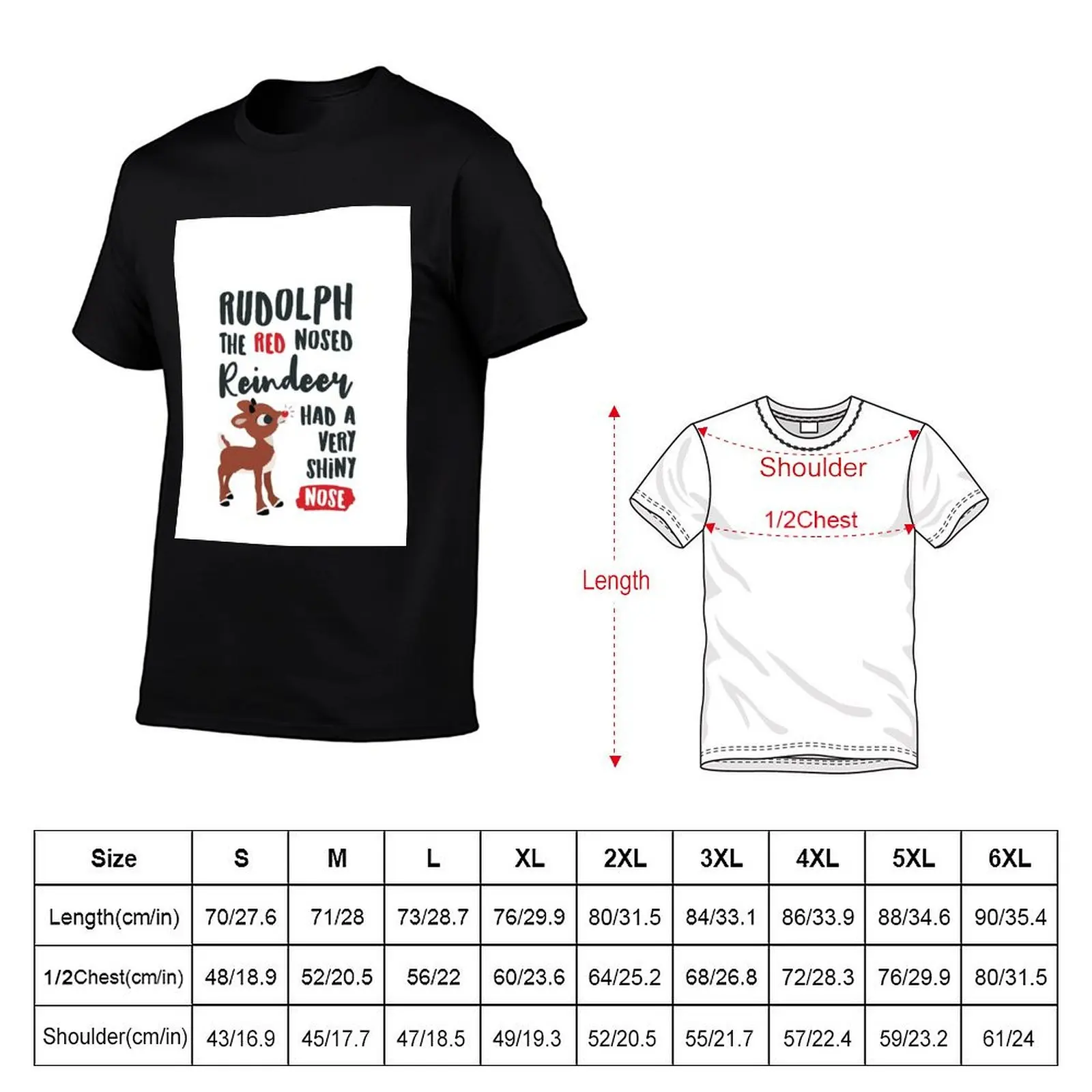 Classic Rudolph the Red Nosed Reindeer Typography ? GraphicLoveShop T-Shirt Summer Sports Quick Dry T-Shirt