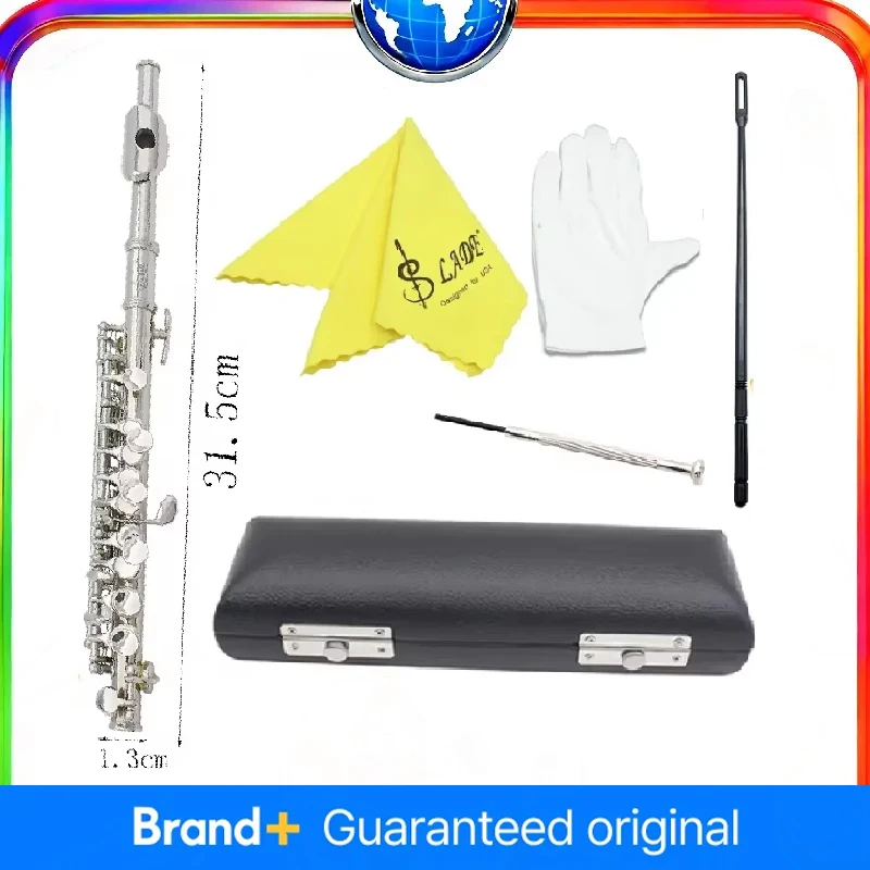 

SLADE Серебристая флейта Пикколо C, ключ с тканью для чистки футляра и деталями, мельхиоровый инструмент