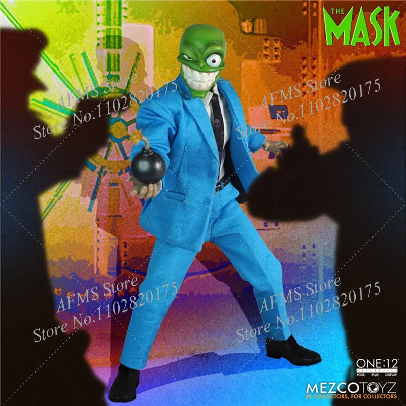 Mezco 1/12 Scale Collectible Figure The Mask Superpowers Green Faced Monster Full Set 6Inch Men Soldier Action Figure Model Toys