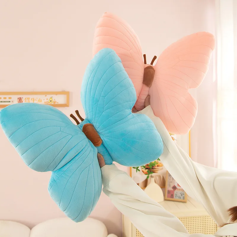 

New Product Pink Girlish Heart Butterfly Body Pillow Cute Bedside Cushion Soft Rural Style Plush Toys Doll Gift Cartoon