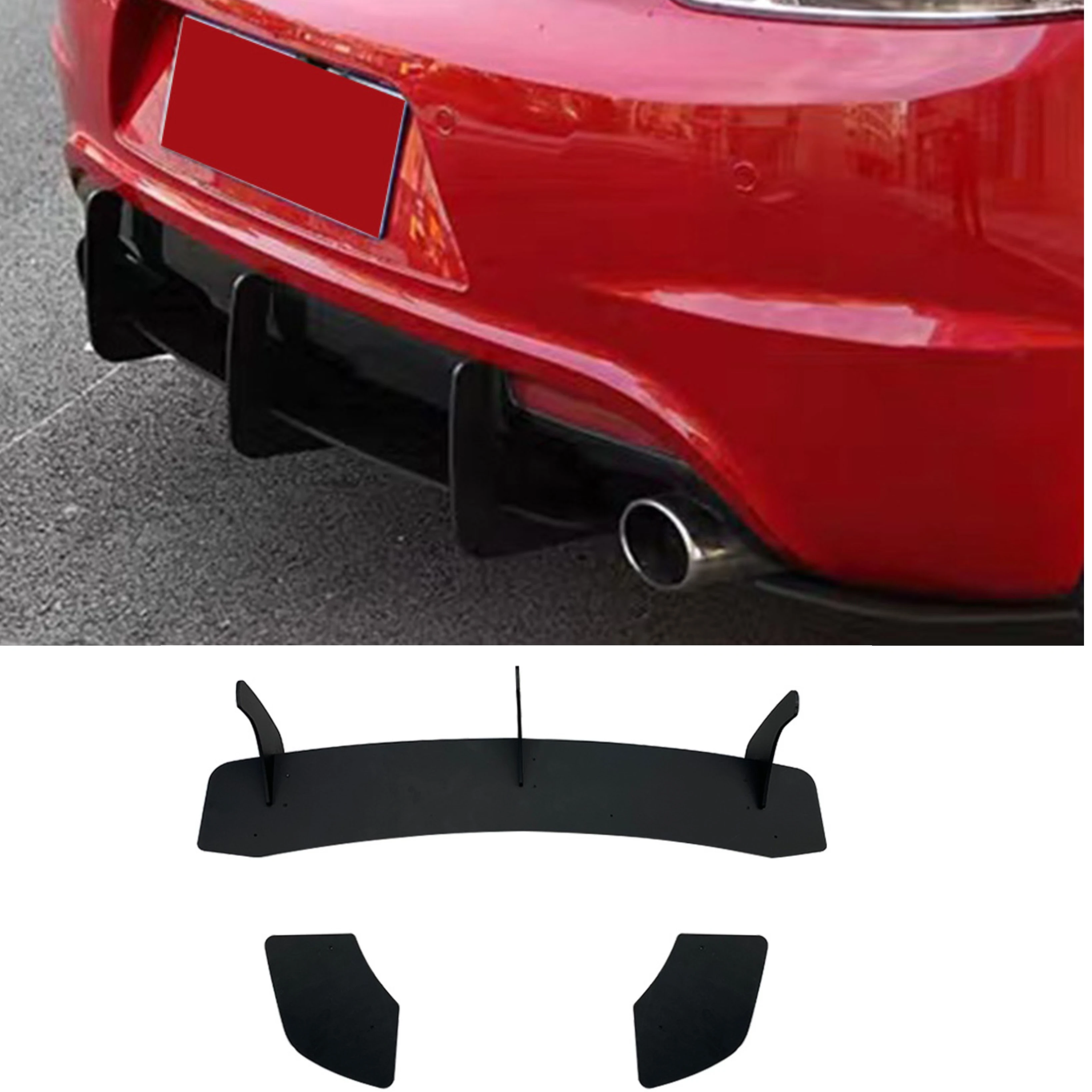 

Car Rear Bumper Lip Diffuser Exhaust Bracket Splitter Spoiler Trim Body Kits Accessories for Volkswagen VW Scirocco R 2009-2016