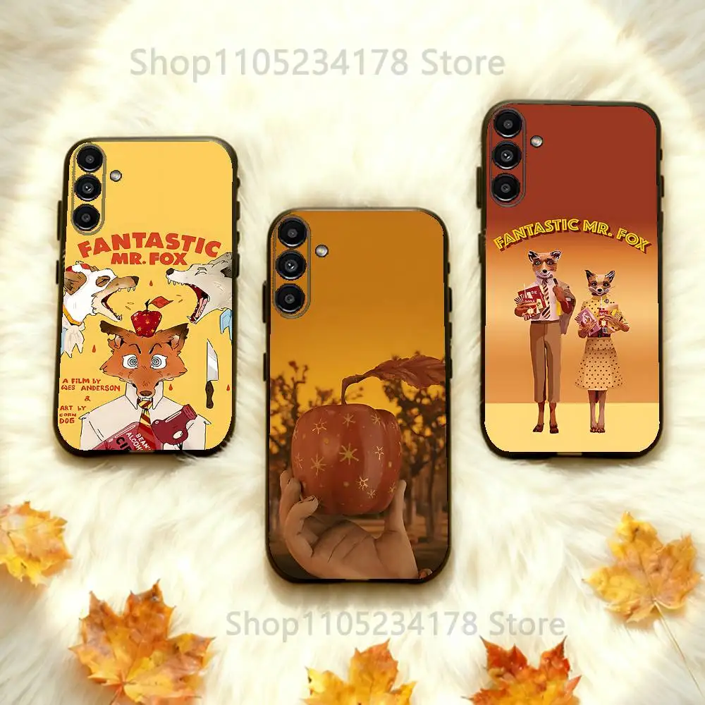 

F-Fantastic Mr F-Fox illustration Phone Case For Samsung Galaxy A73,31,32,72,41,53,52,71,22,5G,Note,J7,8,9 Soft Black Cover