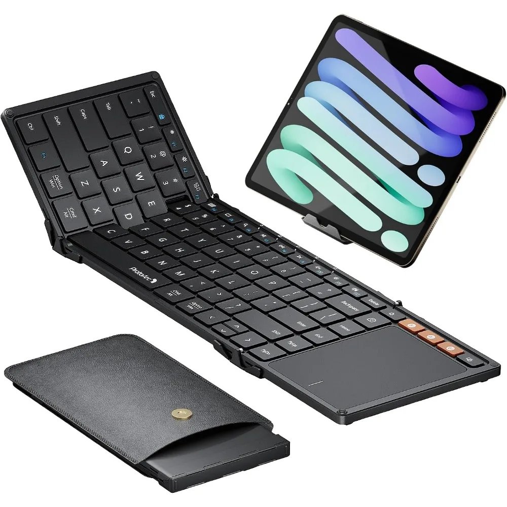 

Foldable Keyboard with Touchpad: Portable Bluetooth Keyboard for Laptop, PC, Tablet