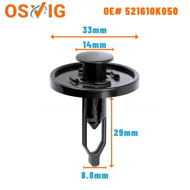 20PCS OE #   521610K050  52161-0K050 Clipes de plástico para a placa de proteção inferior do para-choque dianteiro do Toyota Fortuner