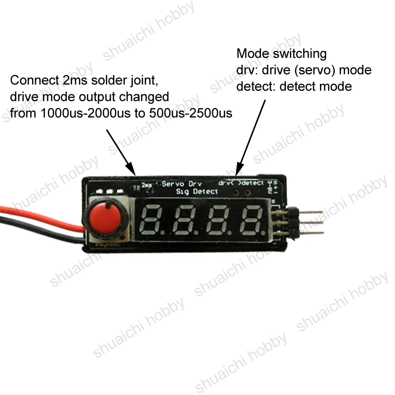 1PC 3-8V Servo Tester with Power Cable Digital Display Electronic Module Drive Steering Gear Receiver Signal Detection for Drone