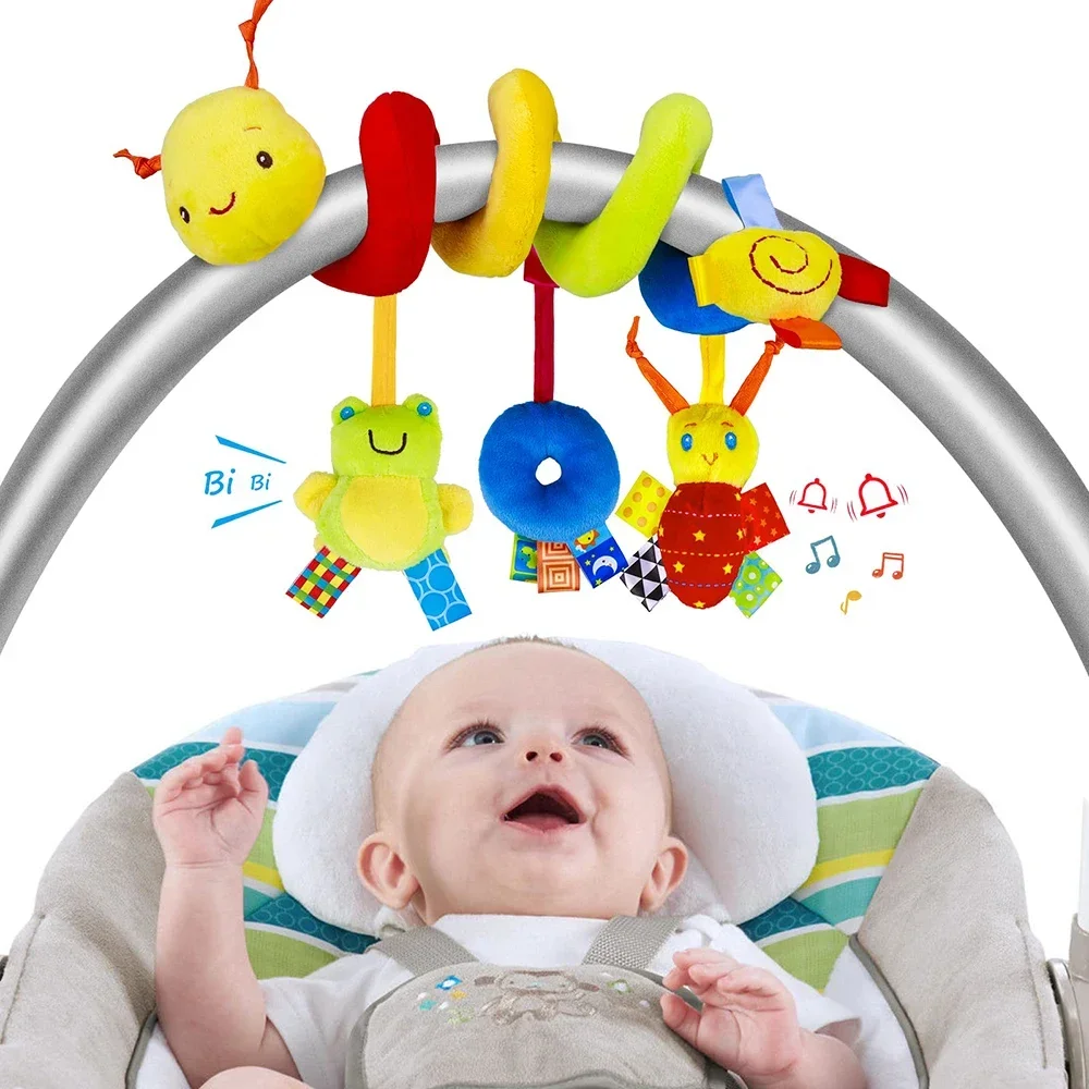 

Spiral Stroller Toys Newborn Plush Hanging Baby Soft Rattle Sensory Toys Crib Mobile Bassinet for Babies Boys Girls Ideal Gifts