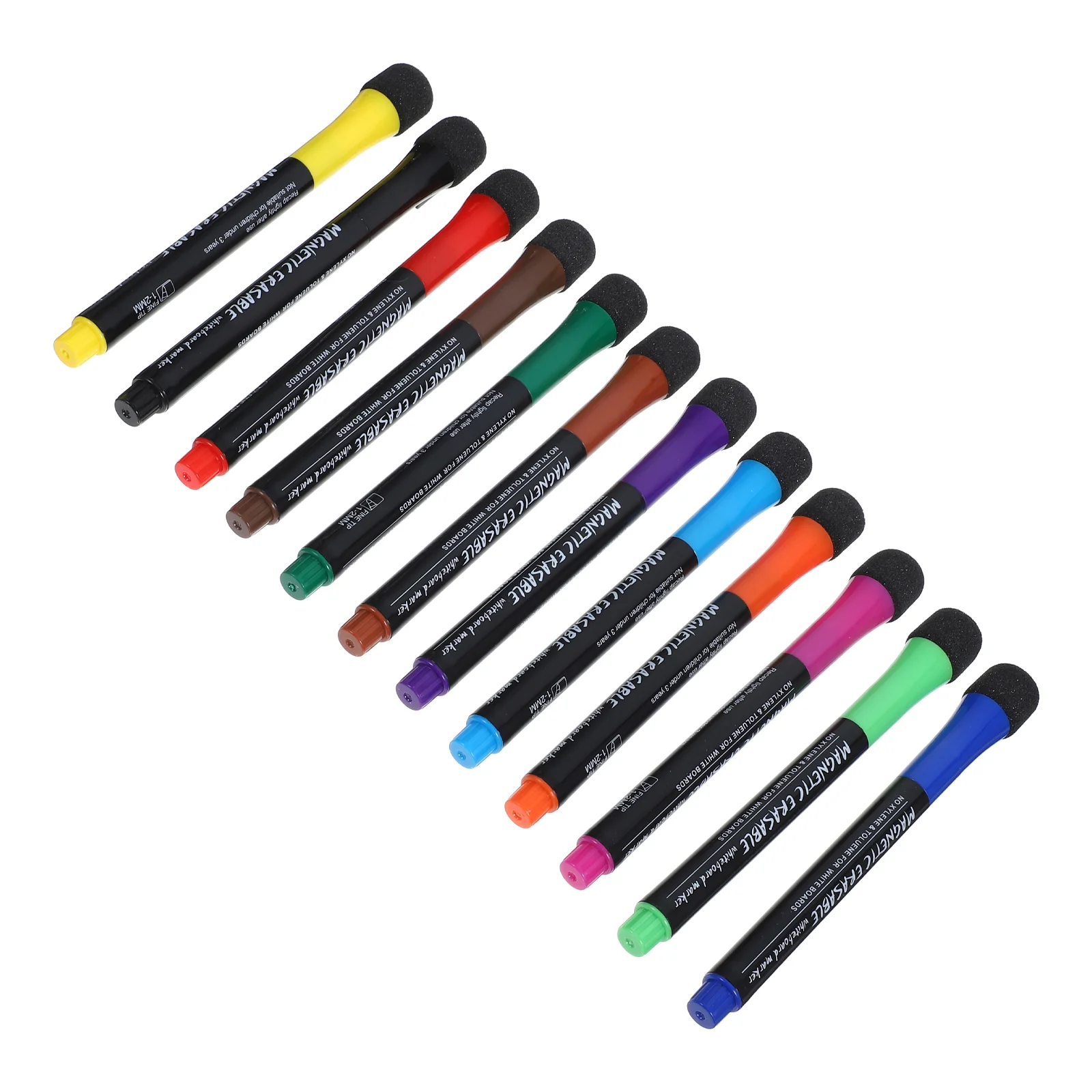 12 Pcs Board Marker White Pen Washable Markers for Kids Classroom Whiteboard Pens Portable Dry Erase