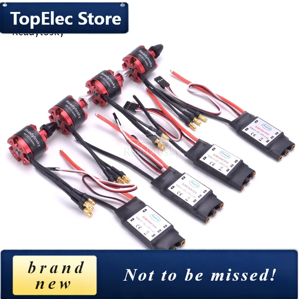 TopElec 4X  2212 920KV CW CCW  Brushless Motor + 4 X 30A Simonk ESC with 3.5mm Connector for F330 F450 S500 F550 Multicopter