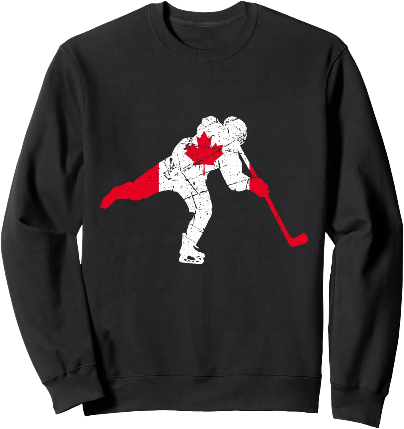 Canadian Hockey Player Canada Flag Maple Leaf Ice Skating Sweatshirt