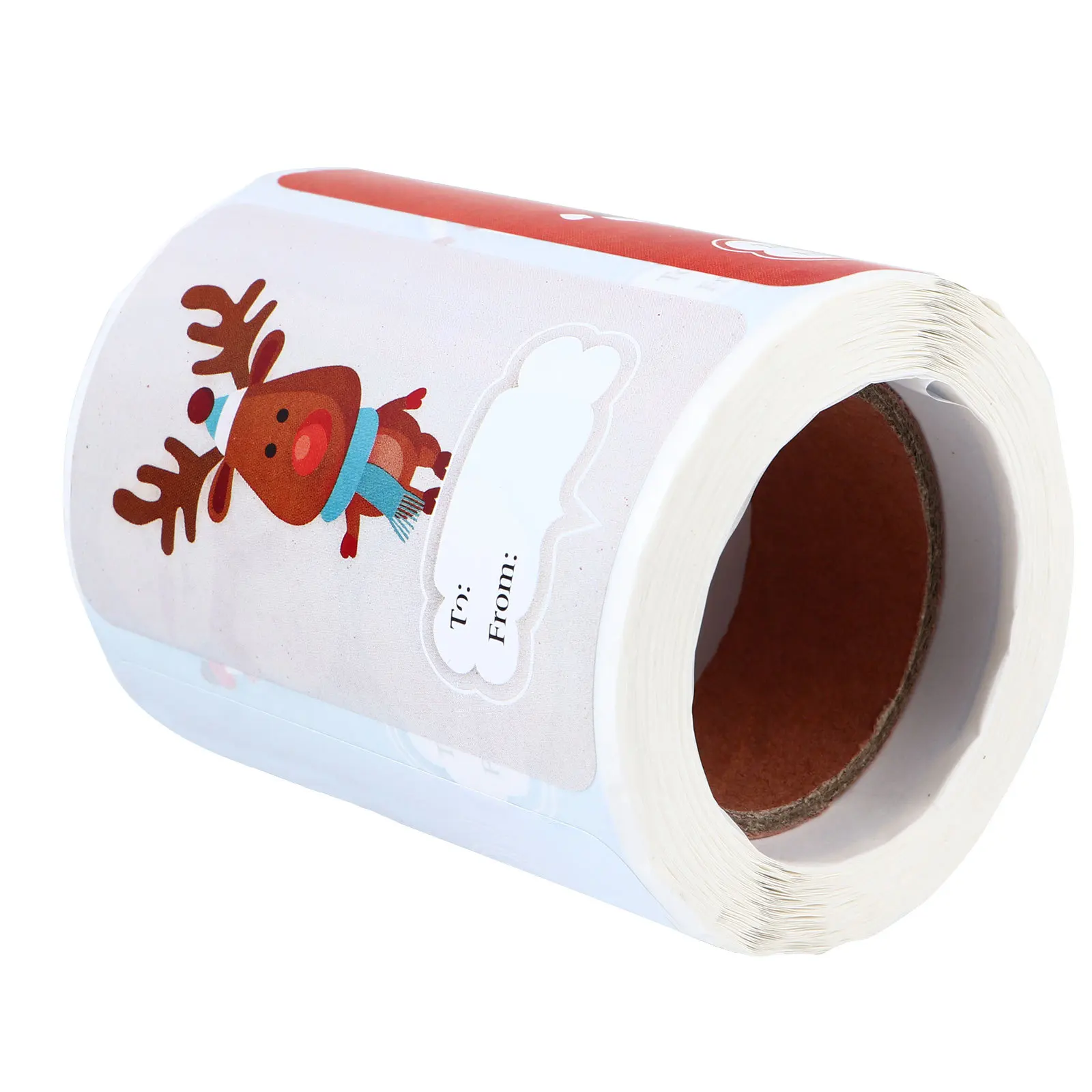 1 لفة الكرتون عطلة ختم ملصقات علامات الهدايا لعيد الميلاد الديكور ورقة ذاتية اللصق ختم الشارات Diy بها بنفسك الحرفية الطرف