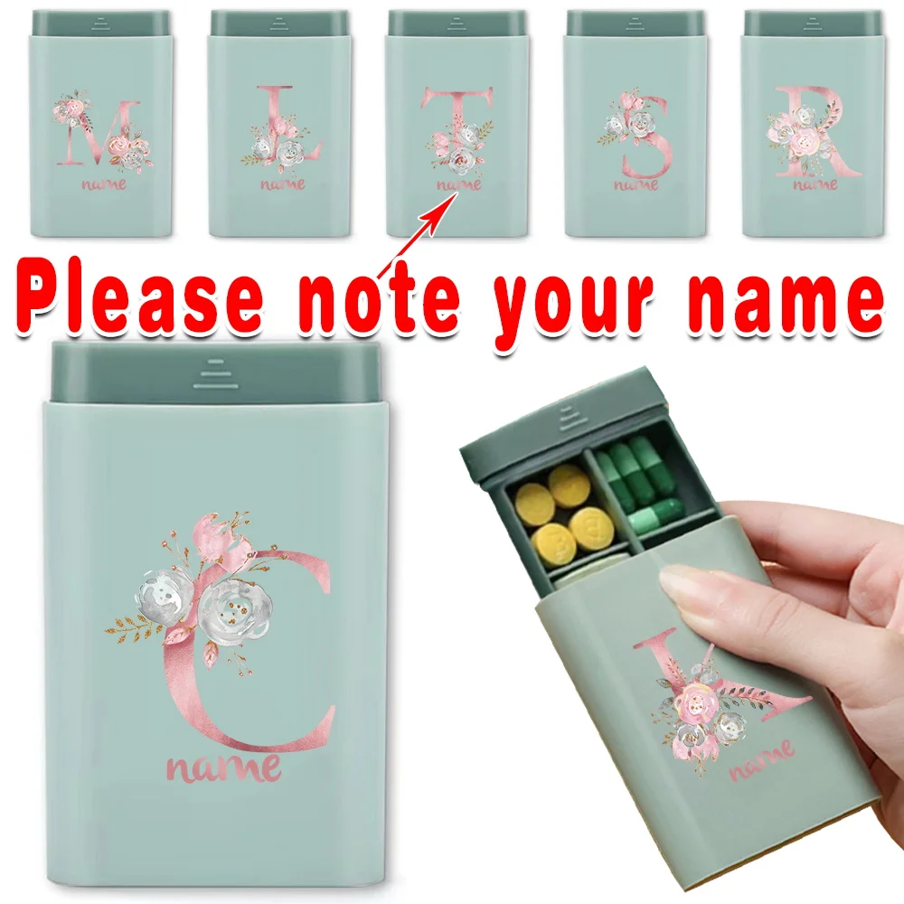 

Customized Name Weekly Medicine Box Pill Organizer Portable Pill Case Pocket Drugs Vitamin Container Holder Tablet Storage Box