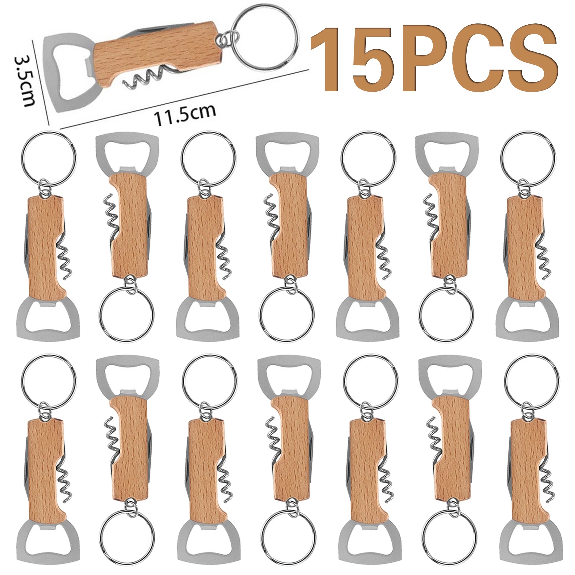 

15Pcs Wooden Bottle Opener Home Supplies Beer Opener Kitchen Accesories Wine Opener Drink Gun Wedding Gifts For Guests