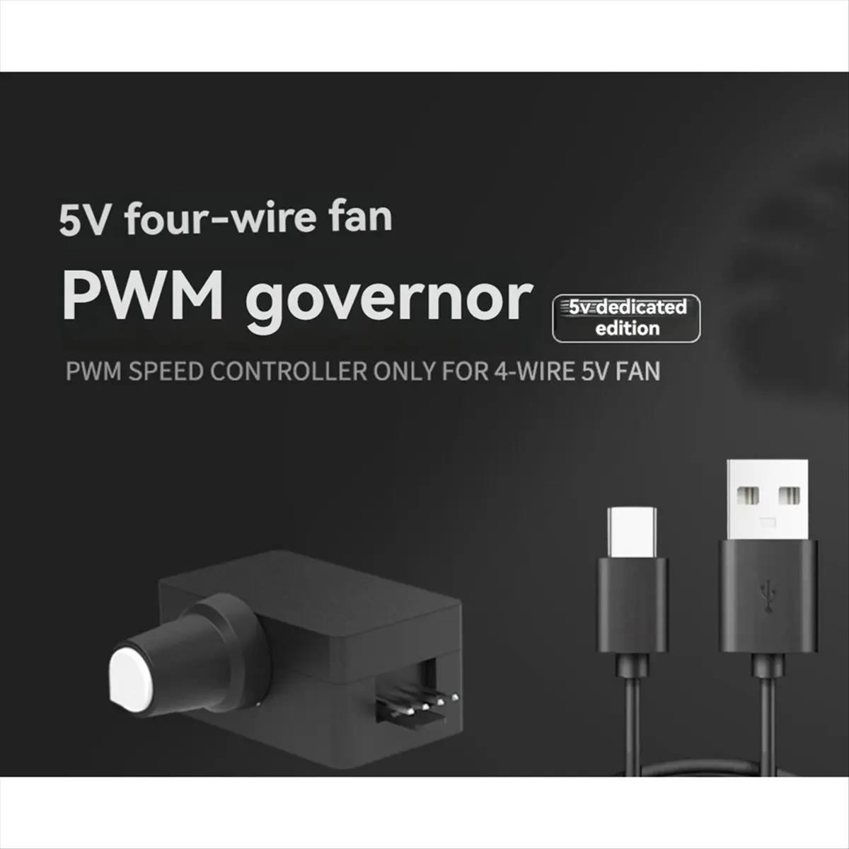 PWM Speed Controller 5V 4Pin PWM Fan Governor PWM Governor USB TYPE-C Power Supply DIY Cooler with 1 to 2 Adapter Cable-ABLM view 6