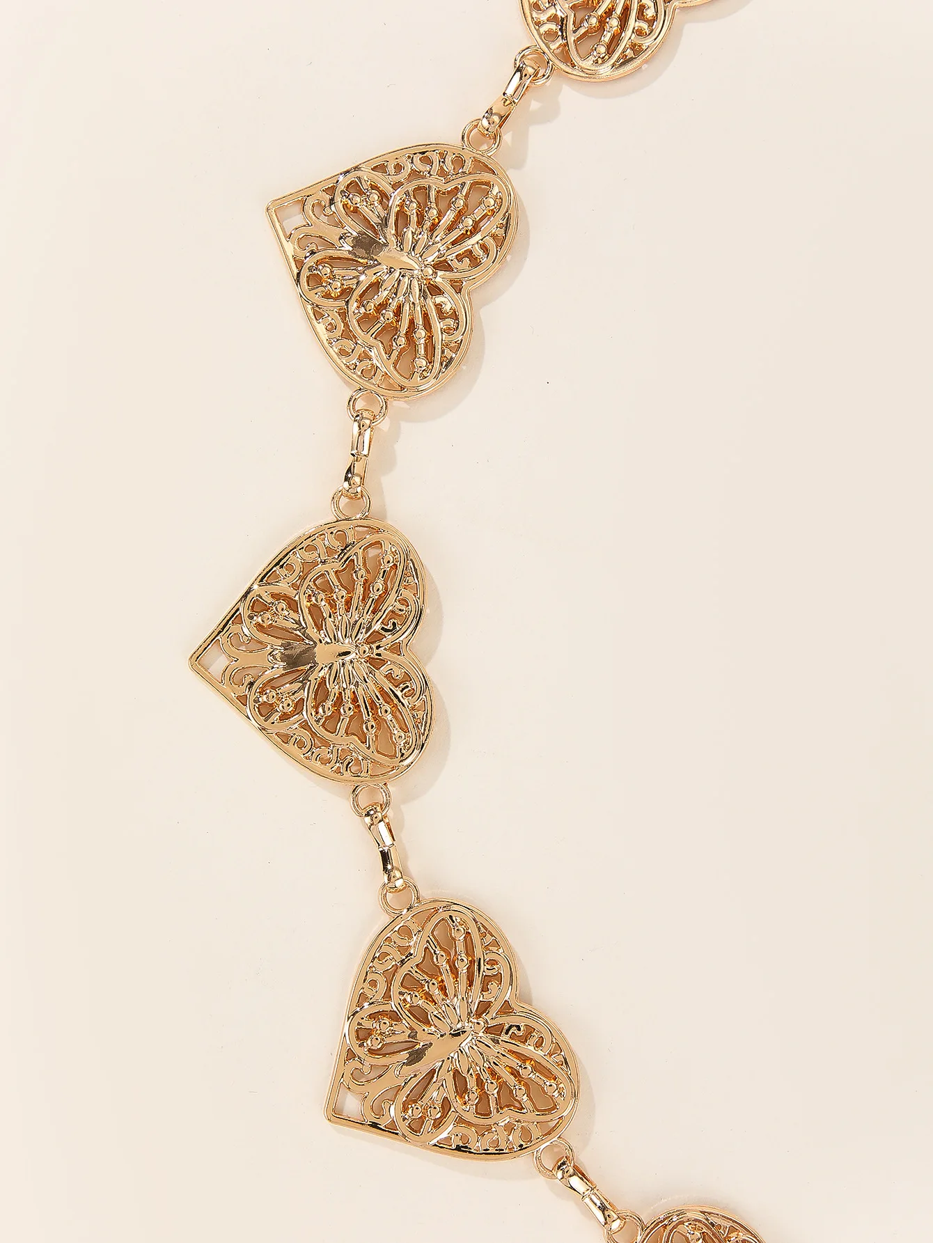 1 catena da donna hip-hop retrò punk metallizzata a forma di cuore adatta per feste e banchetti, jeans, gonna a pieghe abbinata