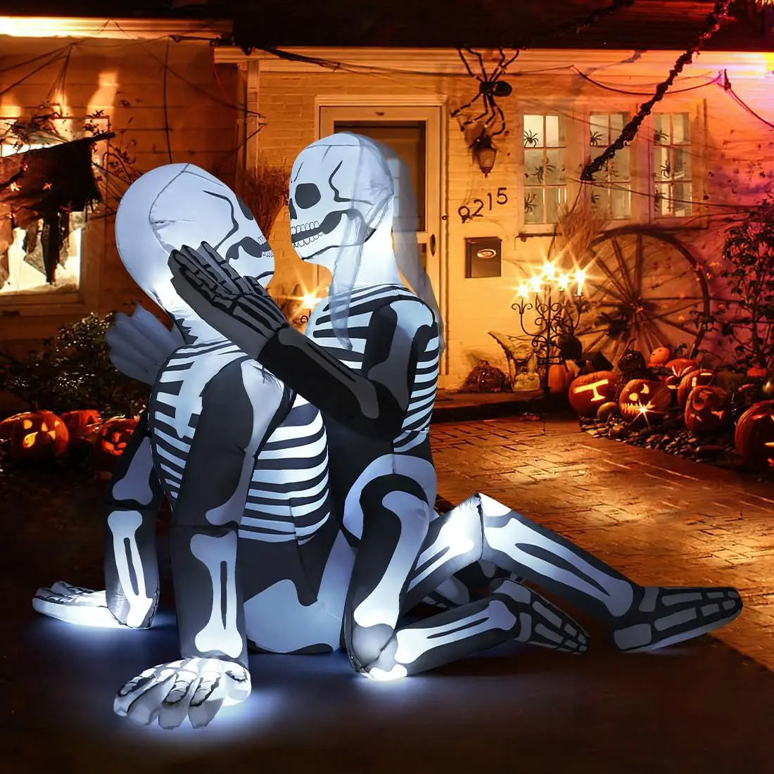 6.5 FT Halloween Inflatables Skeleton Outdoor Indoor Party Decorations Built-in LEDs