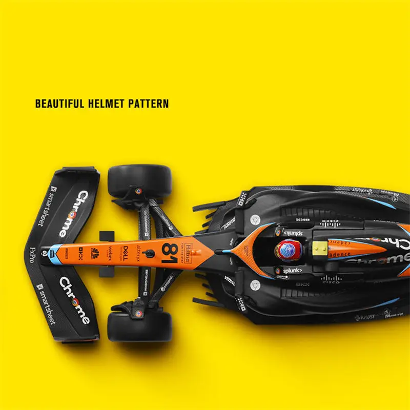 1:24 MCL60 2023 4 #   Lando Norris P2 GP britânico Mclaren F1 # 81 Oscar Piastri Car Diecast Racing Car Modelo Veículos de competição Brinquedo