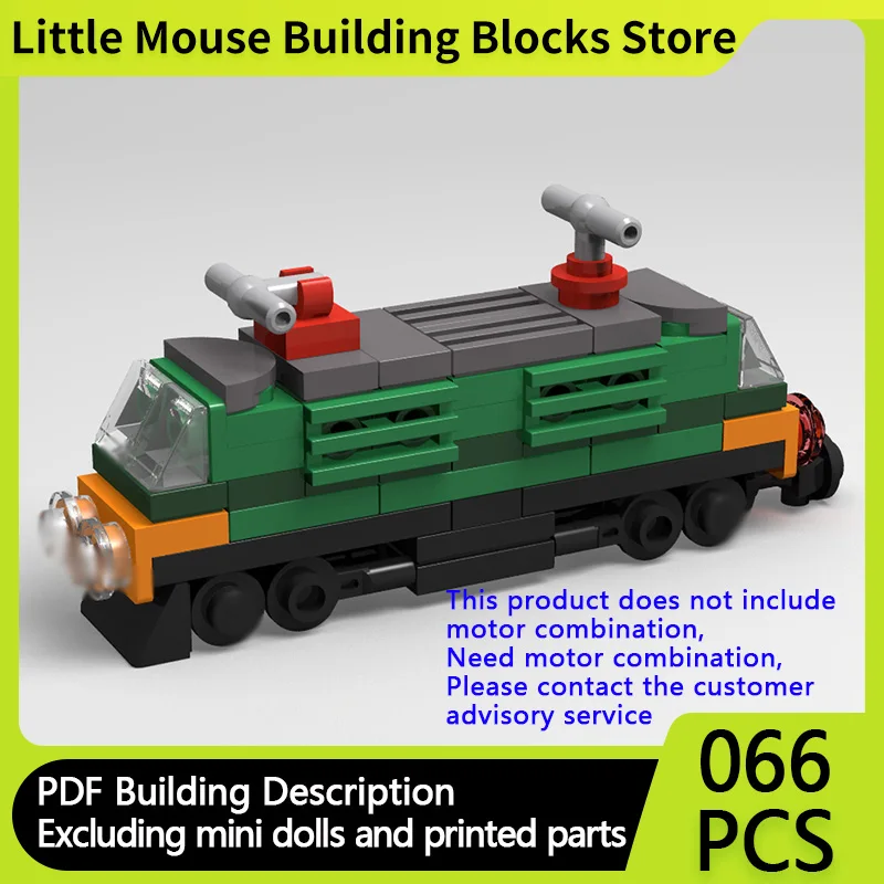 

City Car Model MOC Building Bricks Green Electric Locomotive Modular Technology Children Holiday Gifts Assemble Toys Suit