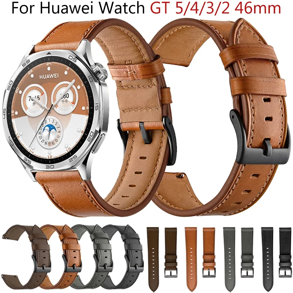 Correa de 22mm para Huawei Watch GT 5/4/3/2 Pro, pulsera de cuero de 46mm para Huawei Watch GT5 GT4 GT3 GT2 Pro, Correa de 46mm