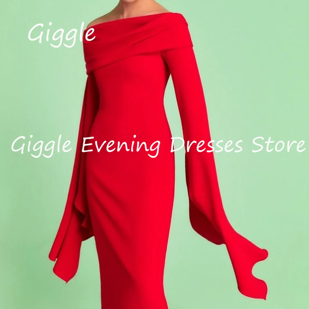 Giggle Crepe Mermaid Off-the-shoulder Formal Elegant Prom Gown Floor Length luxury Evening Pretty Party Dresses for Women 2023