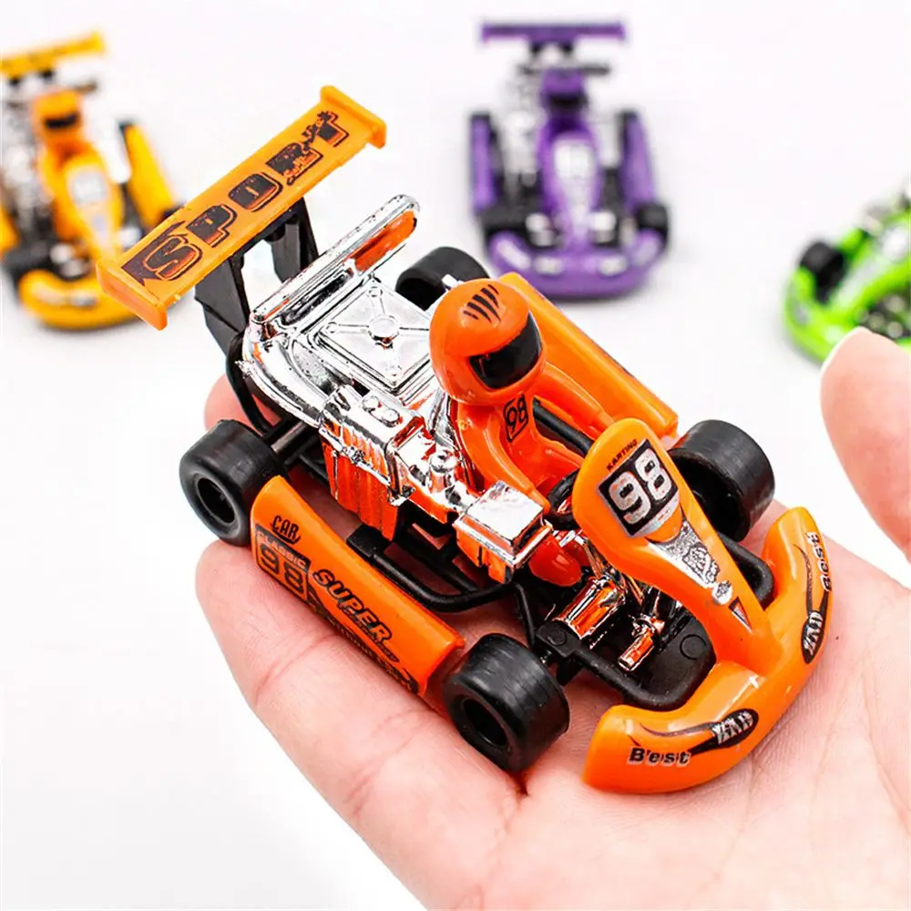 Mini carro 1/2 pçs 4 rodas conjunto de veículos de brinquedo modelo de carro fórmula carro de corrida brinquedo puxar para trás kart brinquedos inércia carro brinquedo