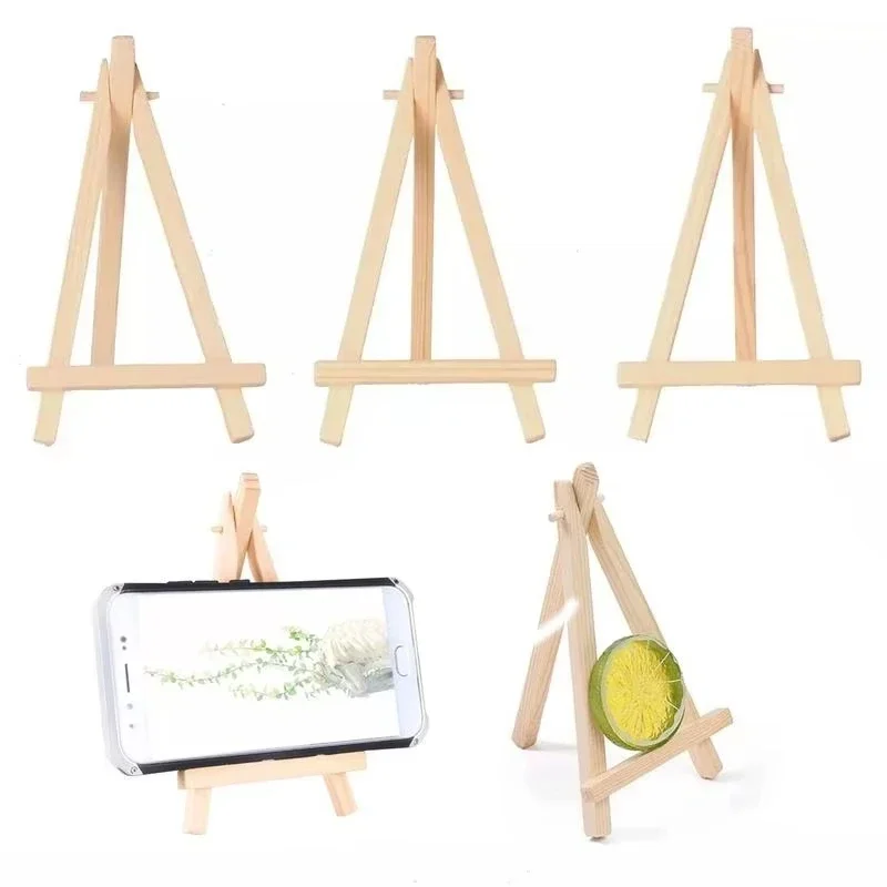 10pcs Wood Mini Easel Frame Desktop Triangle Display Stand Wedding Table Card Stand Holder Children Painting Craft Artist Tripod