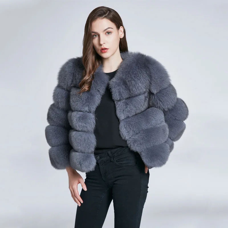 Full Leather Real Fox Fur Fur Grass Jacket Women's Short Fox Fur Vest Versatile Warm Jacket