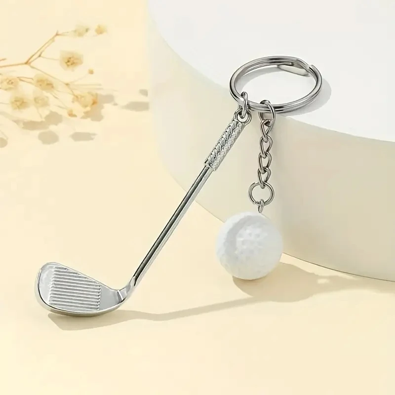 1/6pc Fun and Unique Mini Golf Club Ball Keychain - Perfect Gift for Golf Enthusiasts， Add a Sporty Touch to Your Look!