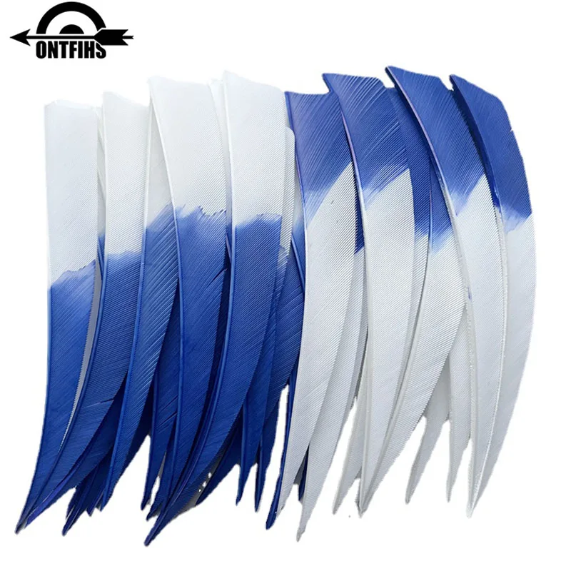 18Pcs 5Inch Shield Cut Fletching Arrow Feathers Gradient Colors Turkey Feather Archery DIY Accessories